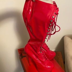 Costume boots. Worn once. Red is the color of the season!